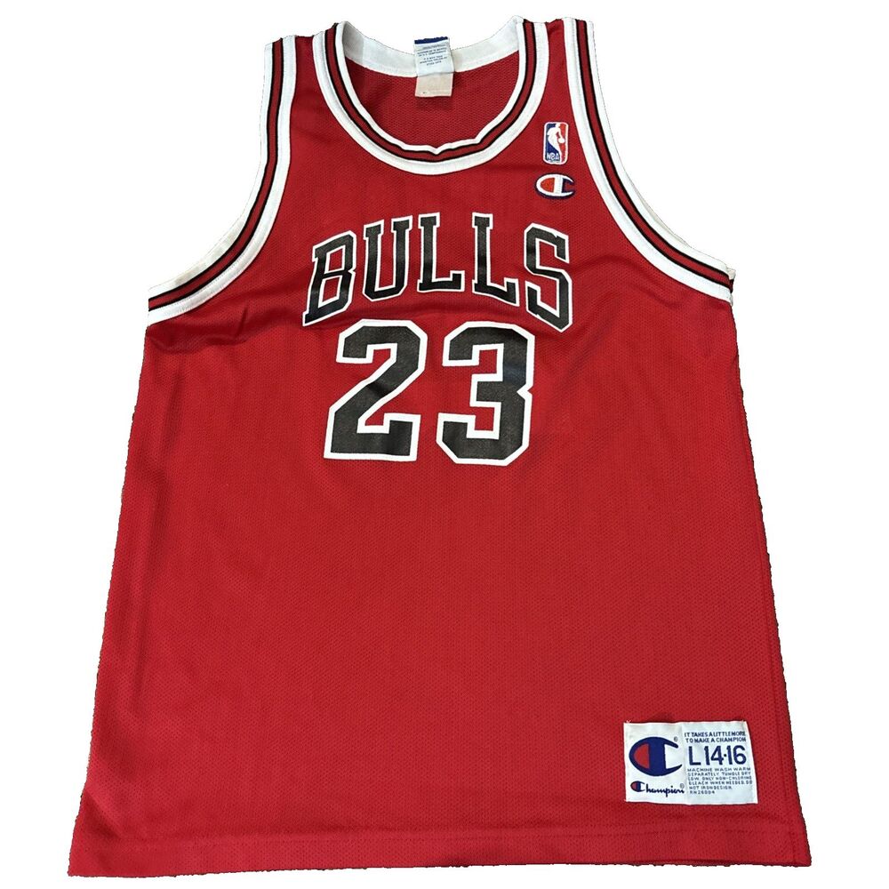 Vintage 90s Champion Chicago Bulls Michael Jordan #23 Jersey Youth Large 14-16